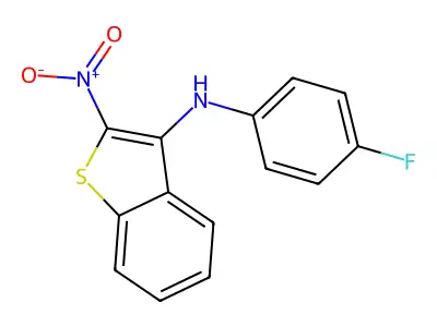 Benzo(b)thiophen-3-amine, N-(4-fluorophenyl)-2-nitro- structure