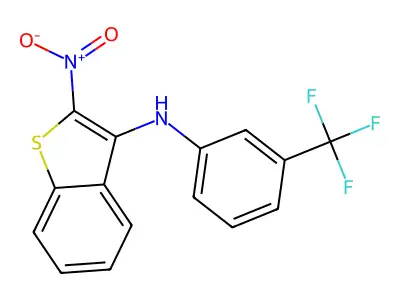 Benzo(b)thiophen-3-amine, 2-nitro-N-(3-(trifluoromethyl)phenyl)- structure