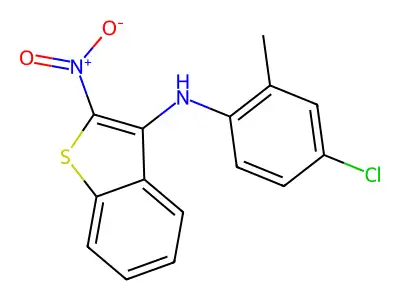 Benzo(b)thiophen-3-amine, N-(4-chloro-2-methylphenyl)-2-nitro- structure
