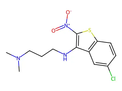 1,3-Propanediamine, N-(5-chloro-2-nitrobenzo(b)thien-3-yl)-N,N'-dimethyl- structure