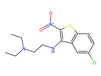 1,2-Ethanediamine, N-(5-chloro-2-nitrobenzo(b)thien-3-yl)-N',N'-diethyl- structure
