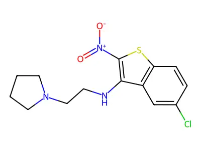 1-Pyrrolidineethanamine, N-(5-chloro-2-nitrobenzo(b)thien-3-yl)-N',N'-diethyl- structure
