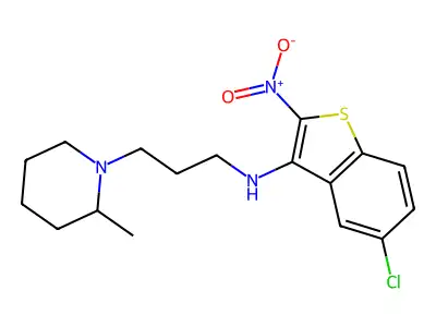 Piperidinepropanamine, N-(5-chloro-2-nitrobenzo(b)thien-3-yl)-2-methyl- structure