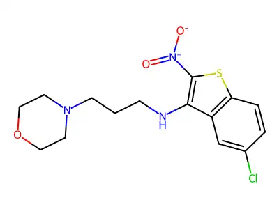 4-Morpholinepropanamine, N-(5-chloro-2-nitrobenzo(b)thien-3-yl)- structure