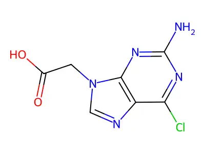2-Amino-6-chloro-9H-purine-9-acetic acid structure