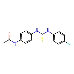 N-[4-({[(4-fluorophenyl)amino]carbonothioyl}amino)phenyl]acetamide structure