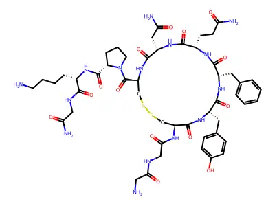 Vasopressin, N-(N-gly-gly)-8-lys- structure