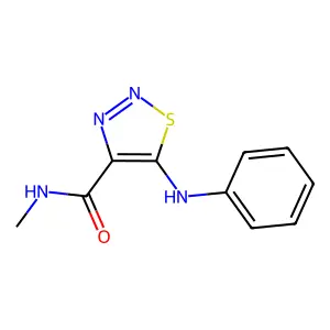 1,2,3-Thiadiazole-4-carboxamide, N-methyl-5-(phenylamino)- structure