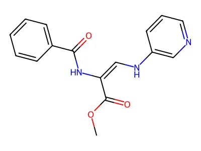 Methyl 2-(phenylformamido)-3-[(pyridin-3-yl)amino]prop-2-enoate structure