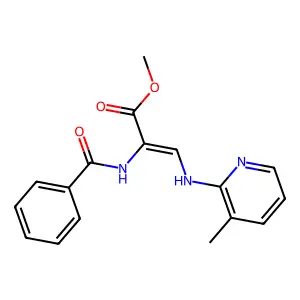 Methyl 2-(benzoylamino)-3-[(3-methyl-2-pyridinyl)amino]acrylate structure