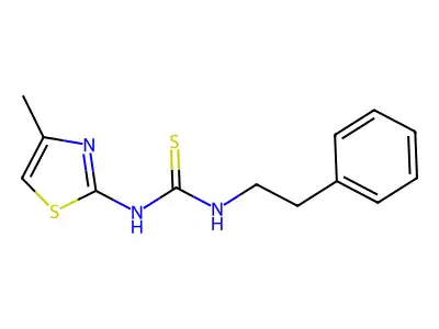Thiourea, N-(4-methyl-2-thiazolyl)-N'-(2-phenylethyl)- structure