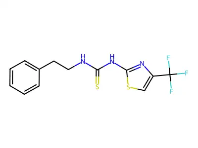 Thiourea, N-(2-phenylethyl)-N'-(4-(trifluoromethyl)-2-thiazolyl)- structure