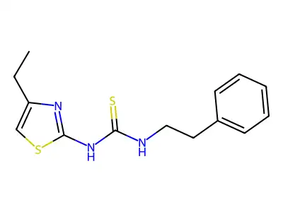 Thiourea, N-(4-ethyl-2-thiazolyl)-N'-(2-phenylethyl)- structure