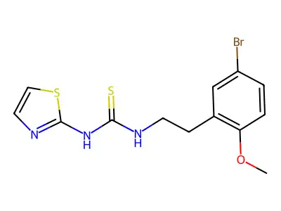Thiourea, N-(2-(5-bromo-2-methoxyphenyl)ethyl)-N'-2-thiazolyl- structure