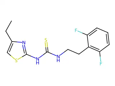 Thiourea, N-(2-(2,6-difluorophenyl)ethyl)-N'-(4-ethyl-2-thiazolyl)- structure