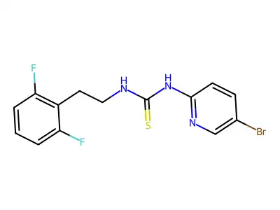 Thiourea, N-(5-bromo-2-pyridinyl)-N'-(2-(2,6-difluorophenyl)ethyl)- structure