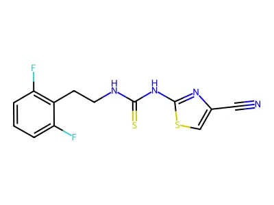 Thiourea, N-(4-cyano-2-thiazolyl)-N'-(2-(2,6-difluorophenyl)ethyl)- structure