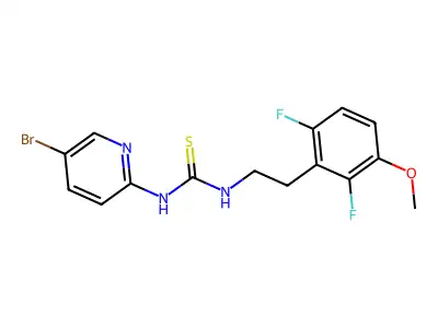 Thiourea, N-(5-bromo-2-pyridinyl)-N'-(2-(2,6-difluoro-3-methoxyphenyl)ethyl)- structure