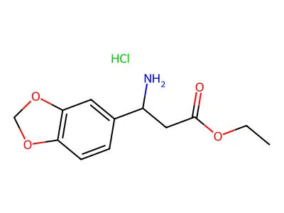 3-Amino-3-benzo[1,3]dioxol-5-yl-propionic acid ethyl ester hydrochloride structure