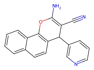 2-amino-4-(pyridin-3-yl)-4H-benzo[h]chromene-3-carbonitrile structure