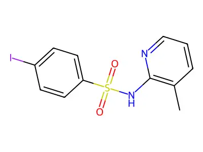 4-iodo-N-(3-methyl-2-pyridinyl)benzenesulfonamide structure
