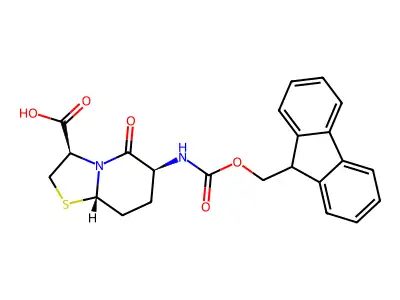 Fmoc-(3s,6s,9r)-2-oxo-3-amino-7-thia-1-azabicyclo[4.3.0]nonane-9-carboxylic acid structure