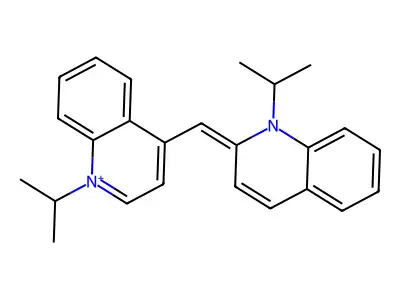 1-Propan-2-yl-2-[(1-propan-2-ylquinolin-1-ium-4-yl)methylidene]quinoline structure