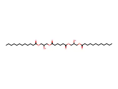 Bis(3-dodecanoyloxy-2-hydroxypropyl) hexanedioate structure