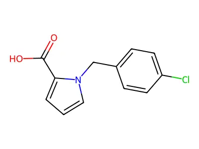 1-[(4-chlorophenyl)methyl]-1H-pyrrole-2-carboxylic acid structure