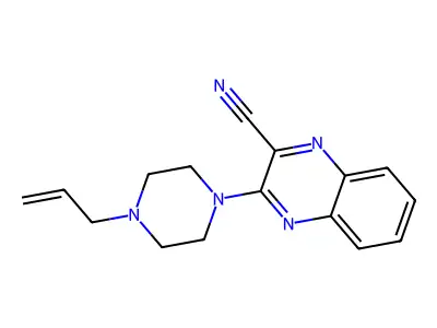 2-Quinoxalinecarbonitrile, 3-(4-(2-propenyl)-1-piperazinyl)- structure