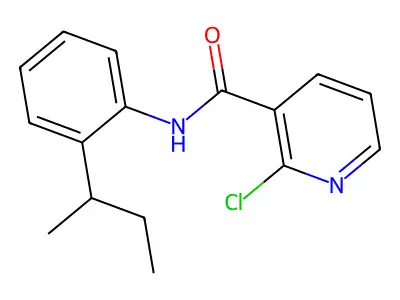 N-(2-butan-2-ylphenyl)-2-chloropyridine-3-carboxamide structure