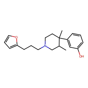 1-(3-(2-Furanyl)propyl)-3,4-dimethyl-4-(3-hydroxyphenyl)piperidine structure