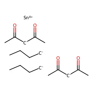 Bis(acetylacetonato)bis(butyl)tin structure