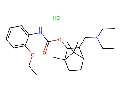 Carbamic acid, (2-ethoxyphenyl)-, 3-((diethylamino)methyl)-1,7,7-trimethylbicyclo(2.2.1)hept-2-yl ester, monohydrochloride, (endo,endo)-(+-)- structure