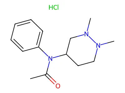 N-(1,2-Dimethyl-1,2-diazinan-4-yl)-N-phenylacetamide--hydrogen chloride (1/1) structure