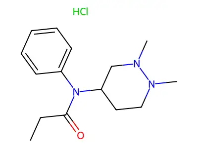 Propanamide, N-(hexahydro-1,2-dimethyl-4-pyridazinyl)-N-phenyl-, hydrochloride structure