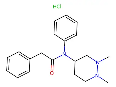 N-(Hexahydro-1,2-dimethyl-4-pyridazinyl)-N-phenylbenzeneacetamide hydrochloride structure