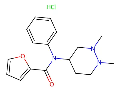 N-(Hexahydro-1,2-dimethyl-4-pyridazinyl)-N-phenyl-2-furancarboxamide hydrochloride structure