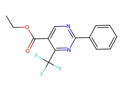 Ethyl 2-phenyl-4-(trifluoromethyl)pyrimidine-5-carboxylate structure