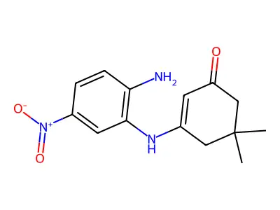 3-(2-Amino-5-nitroanilino)-5,5-dimethylcyclohex-2-en-1-one structure