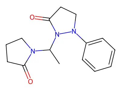 3-Pyrazolidinone, 2-(1-(2-oxo-1-pyrrolidinyl)ethyl)-1-phenyl- structure