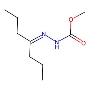 Carbazic acid, 3-(1-propylbutylidene)-, methyl ester structure
