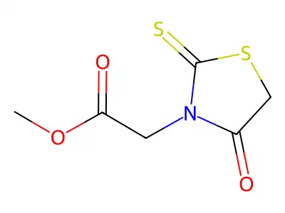 Methyl 2-(4-oxo-2-sulfanylidene-1,3-thiazolidin-3-yl)acetate structure