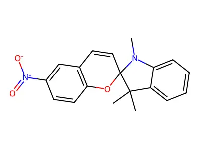1',3'-dihydro-1',3',3'-trimethyl-6-nitrospiro(2H-1-benzopyran-2,2'-(2H)indole) structure