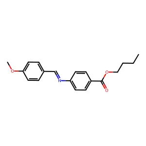 Benzoic acid, 4-[[(4-methoxyphenyl)methylene]amino]-, butyl ester structure