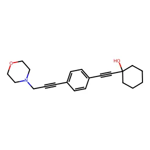 Cyclohexanol, 1-(2-(p-(3-morpholino-1-propynyl)phenyl)ethynyl)- structure