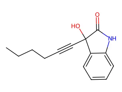3-(1-Hexynyl)-3-hydroxy-2-indolinone structure