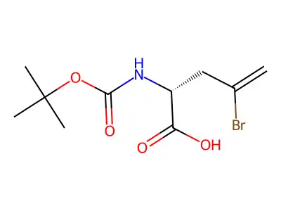 (S)-4-Bromo-2-((tert-butoxycarbonyl)amino)pent-4-enoic acid structure