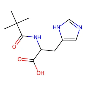 2-(2,2-dimethylpropanoylamino)-3-(1H-imidazol-5-yl)propanoic acid structure