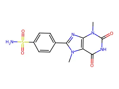 3,7-Dimethyl-8-(p-sulfonamidophenyl)xanthine structure